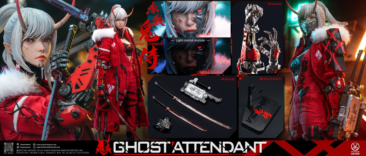 Presale POP COSTUME GS-002 1/6 Ghost Attendant Red Remains Action Figure Model