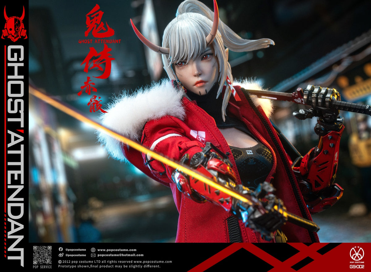 Presale POP COSTUME GS-002 1/6 Ghost Attendant Red Remains Action Figure Model