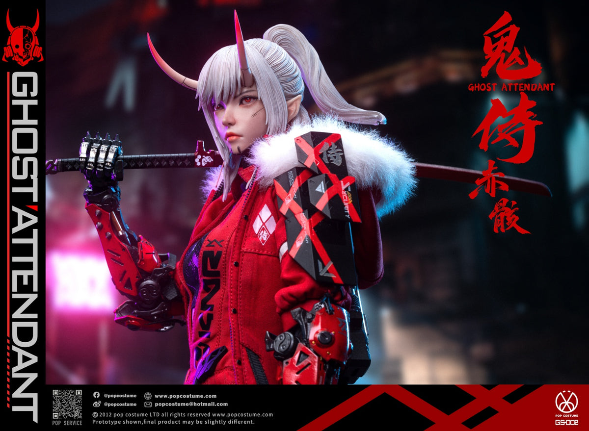 Presale POP COSTUME GS-002 1/6 Ghost Attendant Red Remains Action Figure Model