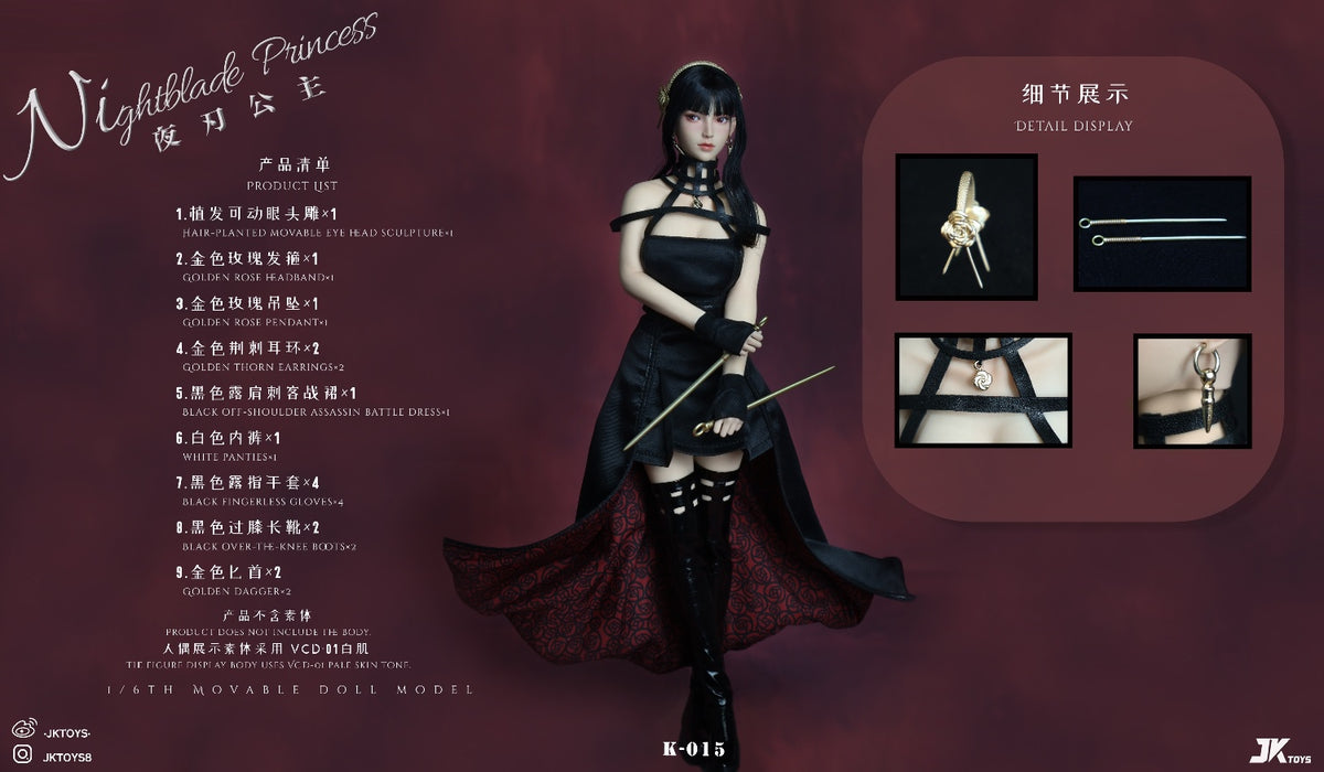 Vorverkauf JKTOYS K-015 1/6 Thorn Princess Yor Forger Cosplay-Zubehör für 12" Körper