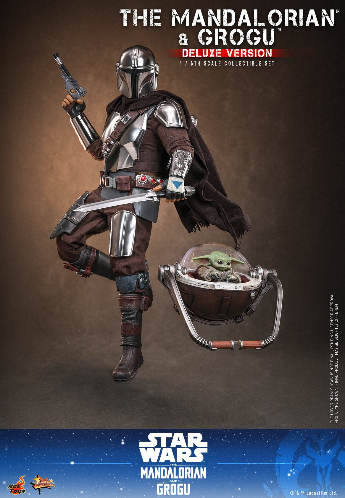 Hot Toys MMS872 1/6 Star Wars The Mandalorian & Grogu Action Figure Deluxe Ver.