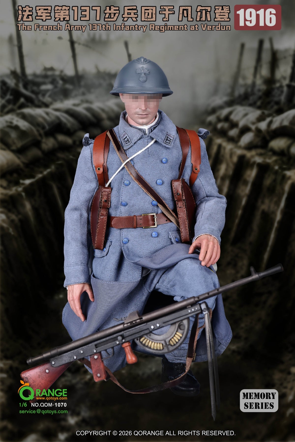 Vorbestellung QORANGE QOTOYS QOM-1070 1/6 Französische Armee, 137. Infanterieregiment, Verdun 1916