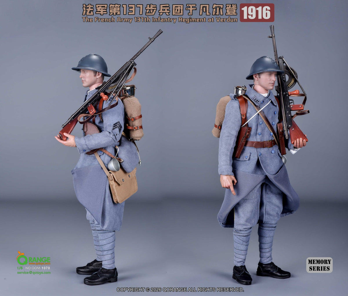 Vorbestellung QORANGE QOTOYS QOM-1070 1/6 Französische Armee, 137. Infanterieregiment, Verdun 1916