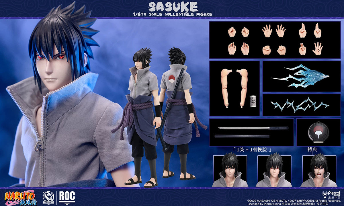 Vorverkauf ROCKETTOYS ROC-017 1/6 Uchiha Sasuke Sammler-Actionfigur Modellspielzeug