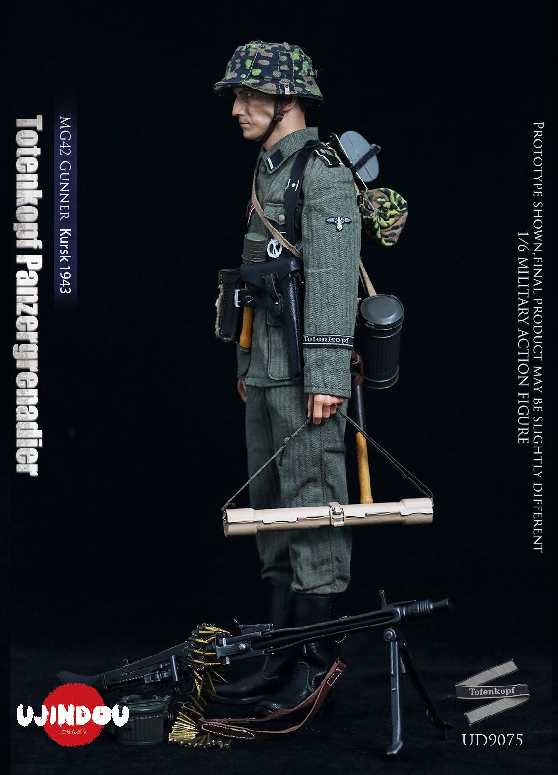 Presale UJINDOU UD9075 1/6 WWII Totenkopf Panzergrenadier MG42 Gunner Kursk 1943