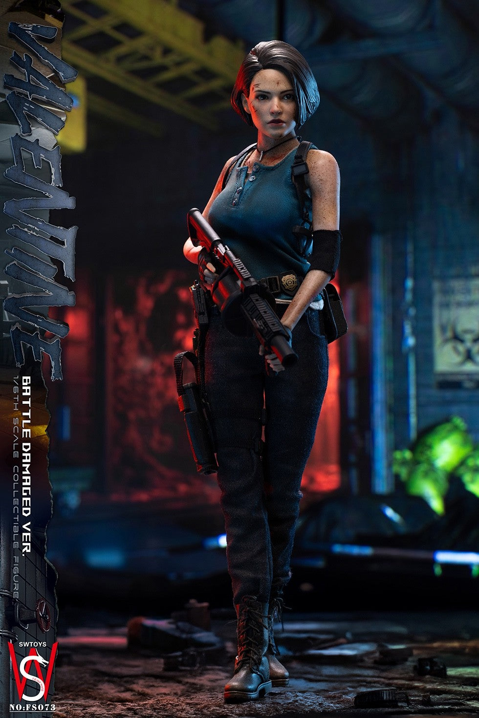 SWTOYS FS073 1/6 Resident Zombie Evil Crisis Jill Figure Toy Battle Damaged Ver.