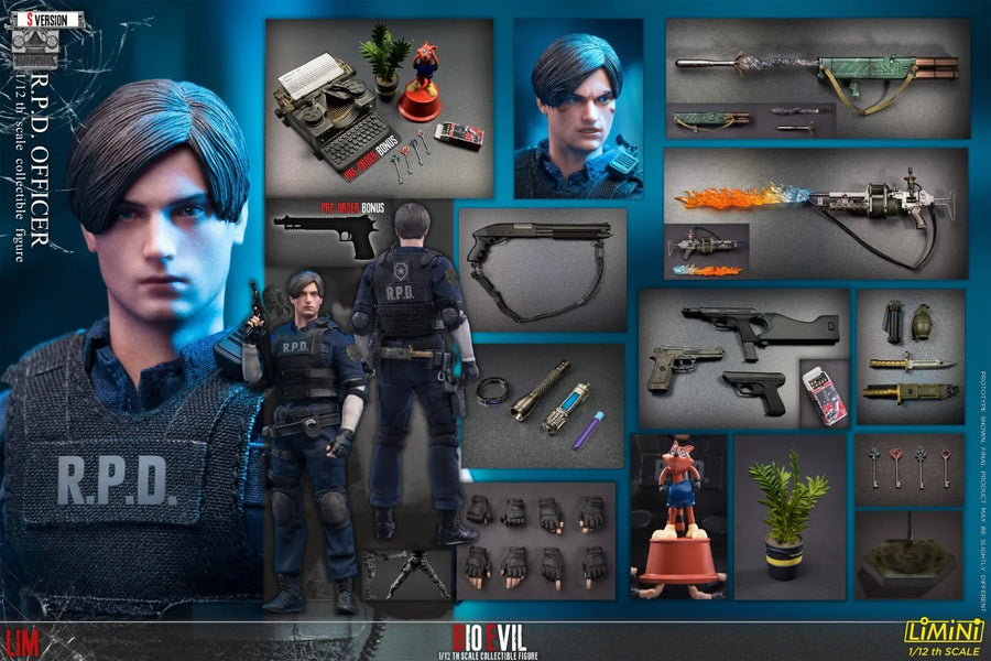 LIMTOYS 1/12 Zombie Killer RPD Officer Leon Resident Zombie Evil Crisis Action Figure Model Toy S Ver.