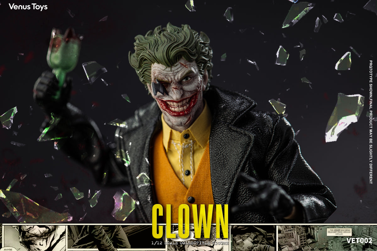 Presale Venus Toys VET002 1/12 The Clown Comic Villain 6" Action Figure Model