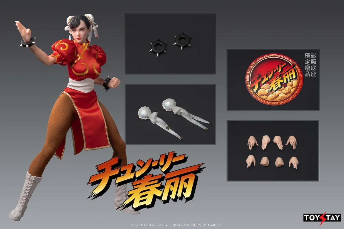Presale TOYSTAY TS-011C 1/6 Kung Fu Girl Chun Li Female Action Figure Toy Red Ver.