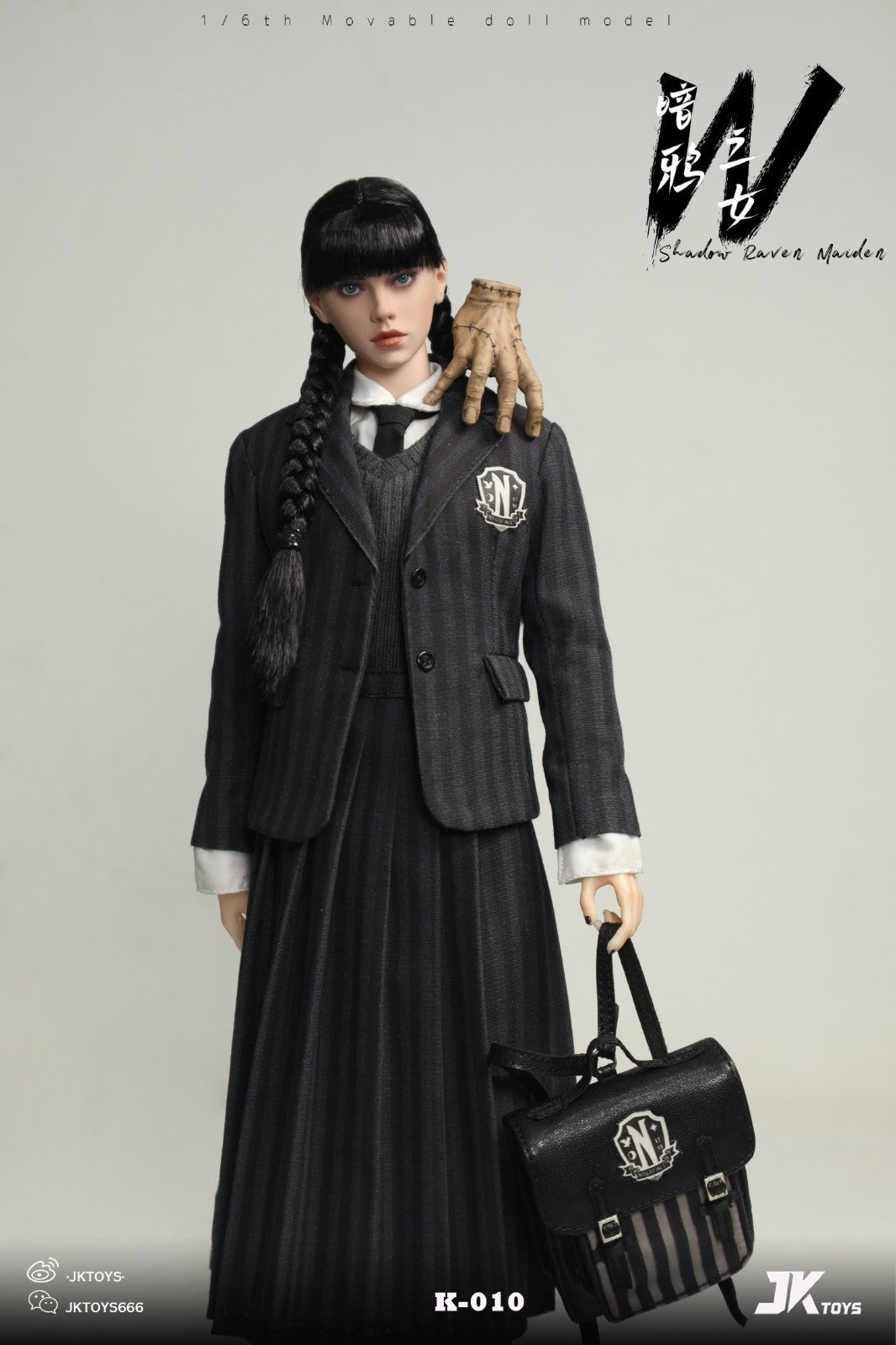JKTOYS K-010 1/6 Shadow Raven Maiden Addams Female Action Figure Model Toy