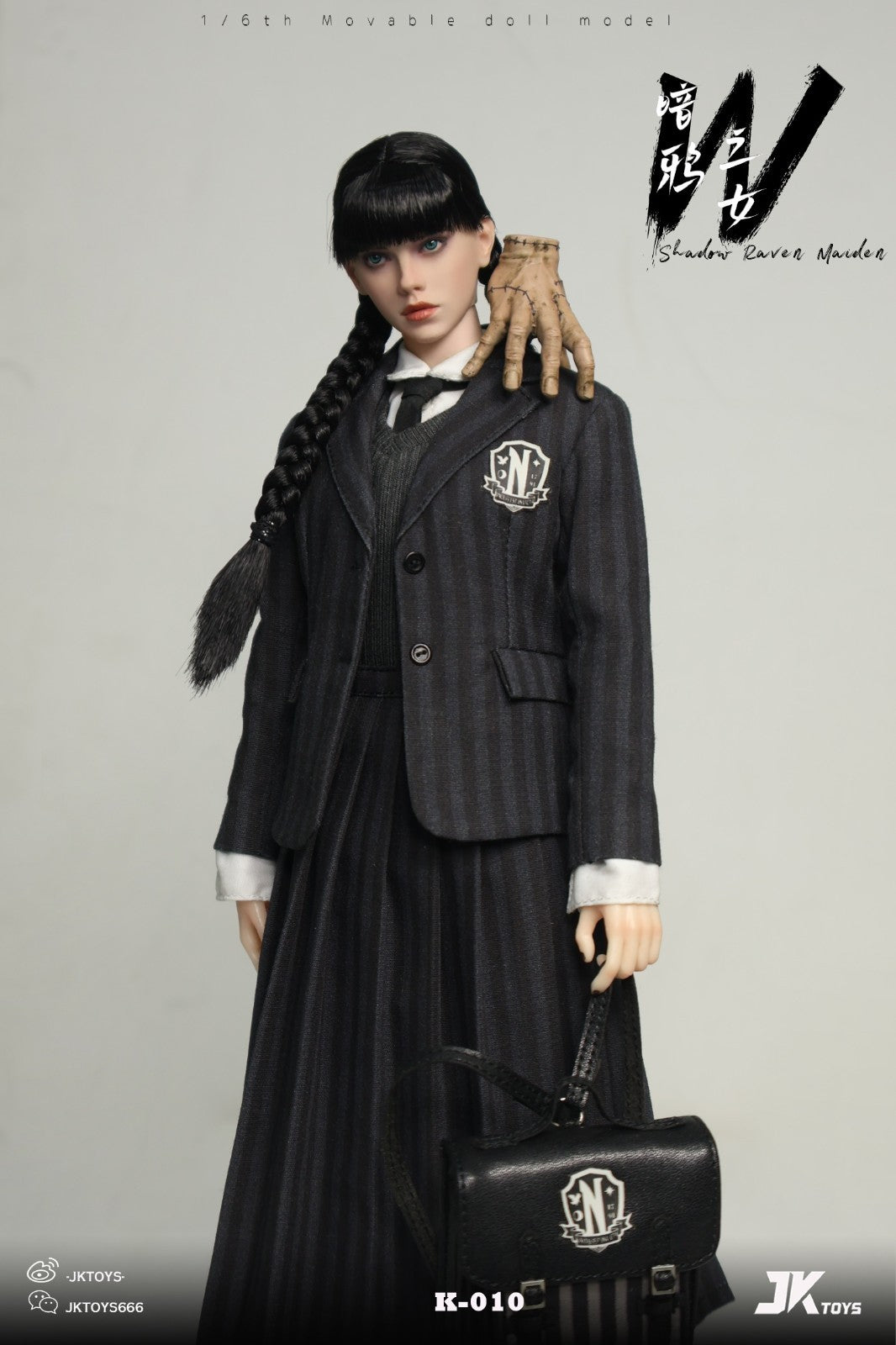 JKTOYS K-010 1/6 Shadow Raven Maiden Addams Female Action Figure Model Toy