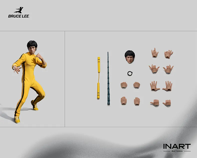 Vorverkauf: INART Gy A036 1/12 Bruce Lee Sammler-Actionfigur Spielzeug-Set, gelbes Outfit