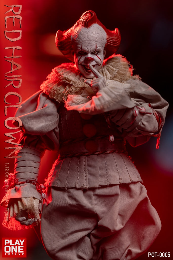 Play One twelve POT-0005 1/12 Red Hair Clown Pennywise Action Figure Model Toy