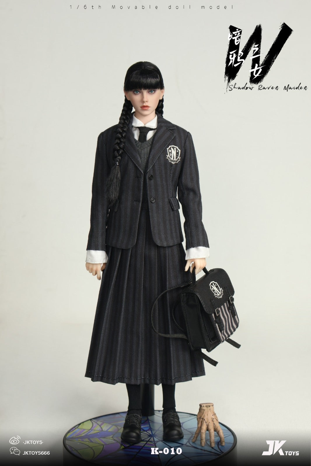 JKTOYS K-010 1/6 Shadow Raven Maiden Addams Female Action Figure Model Toy