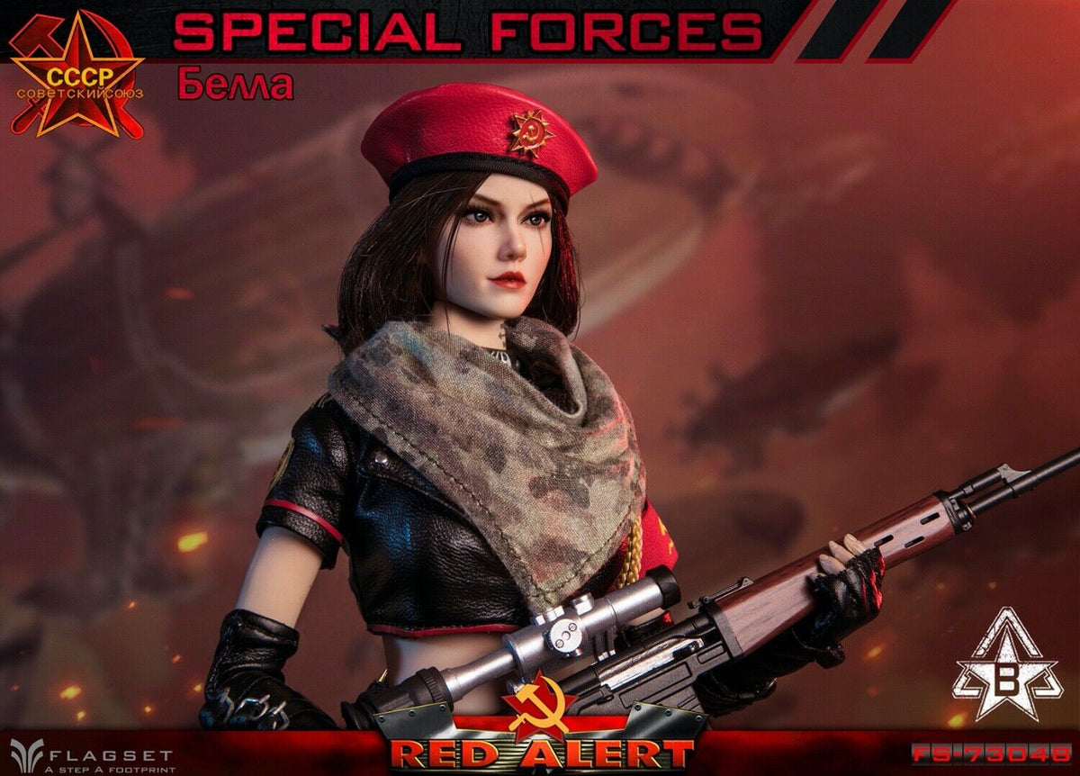 FLAGSET FS73048B 1/6 Red Alert Mobilize Troops Sniper Female Action Figure Model