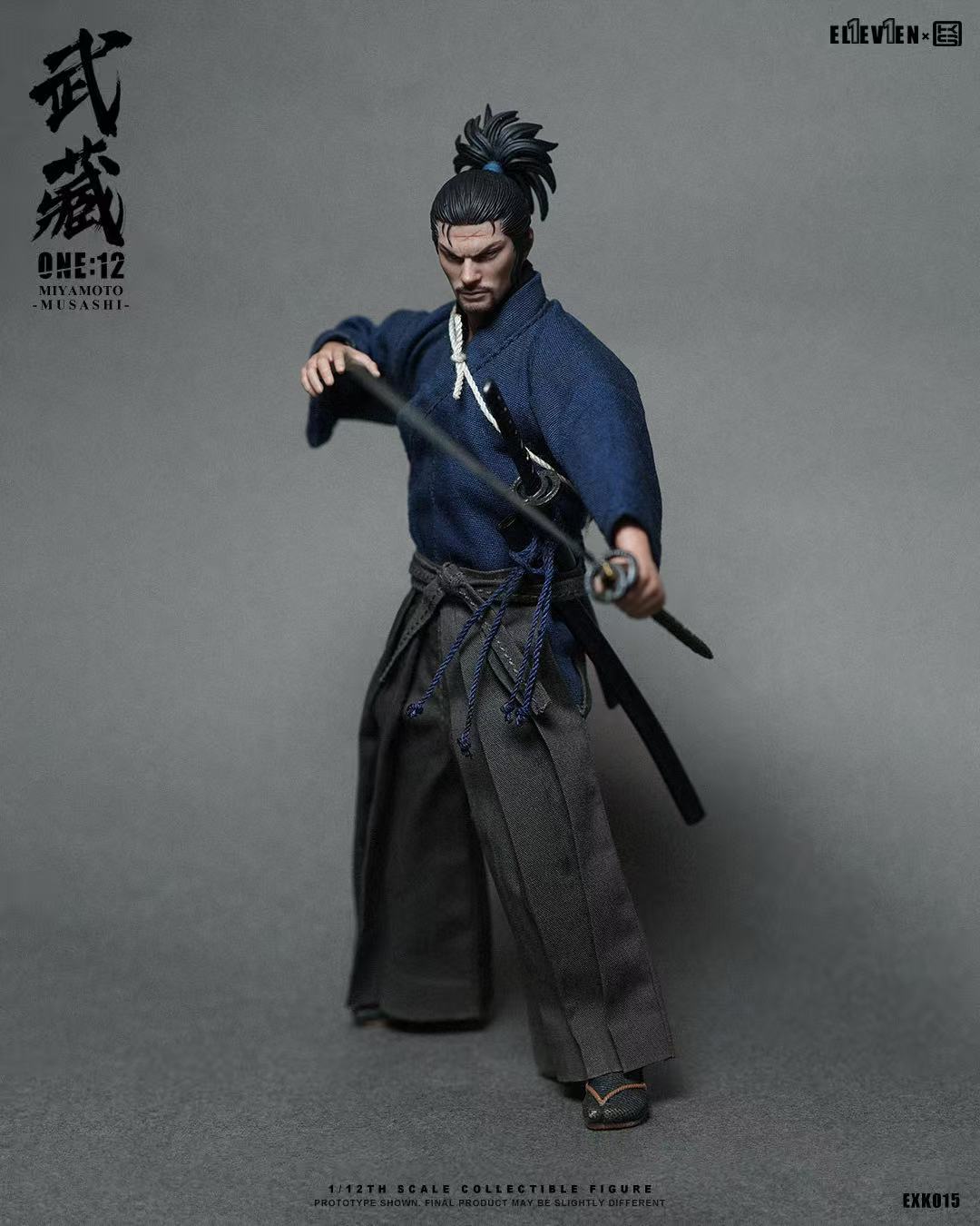 Presale ELEVEN EXK015 1/12 Miyamoto Musashi Collectible Action Figure Model Toy
