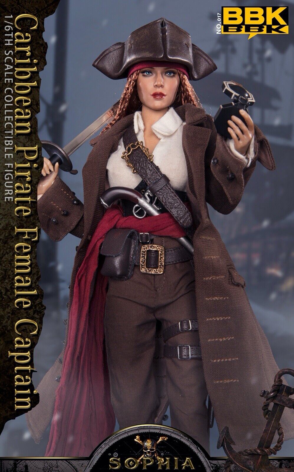 BBK BBK017 1/6 Caribbean Pirate Sophia Female Captain 12" Action Figure Model