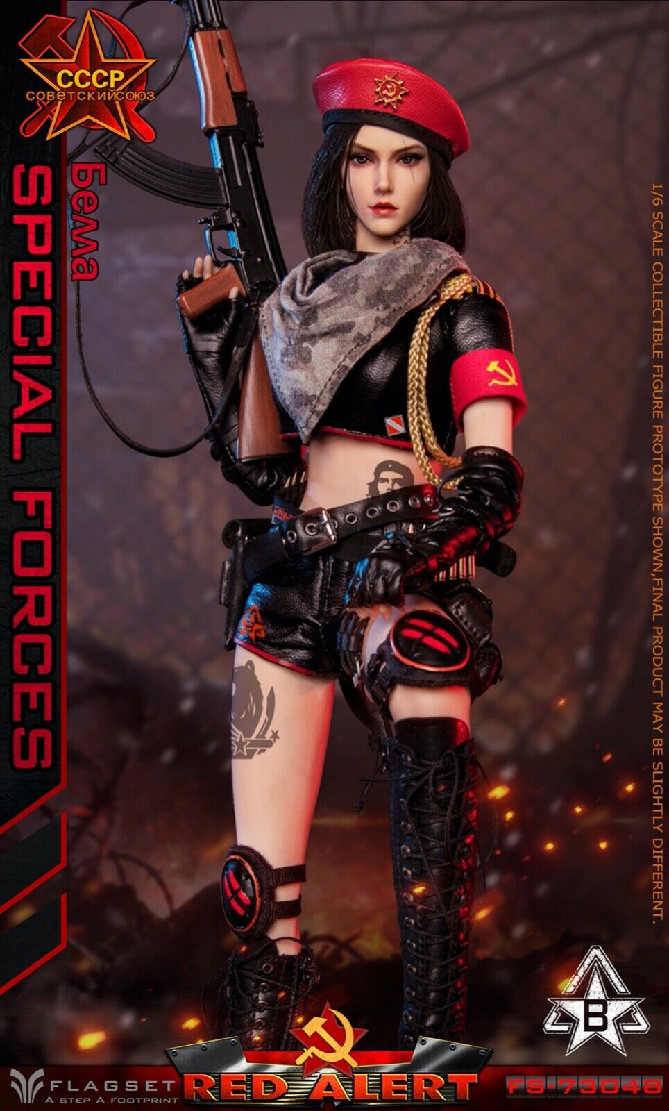 FLAGSET FS73048B 1/6 Red Alert Mobilize Troops Sniper Female Action Figure Model