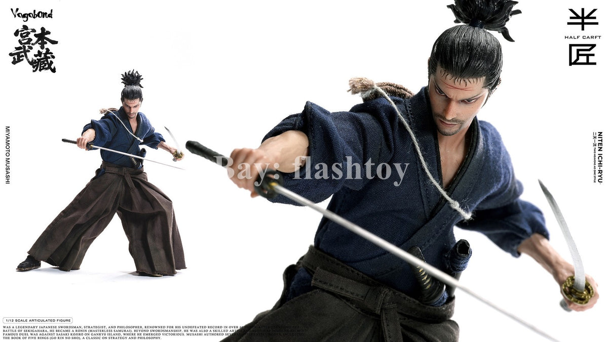 Presale HALF CARFT 1/12 Miyamoto 6" Collectible Male Action Figure Model Toy