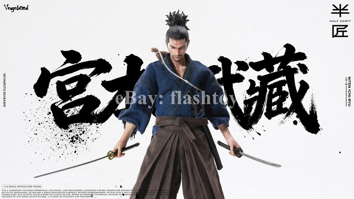 Presale HALF CARFT 1/12 Miyamoto 6" Collectible Male Action Figure Model Toy