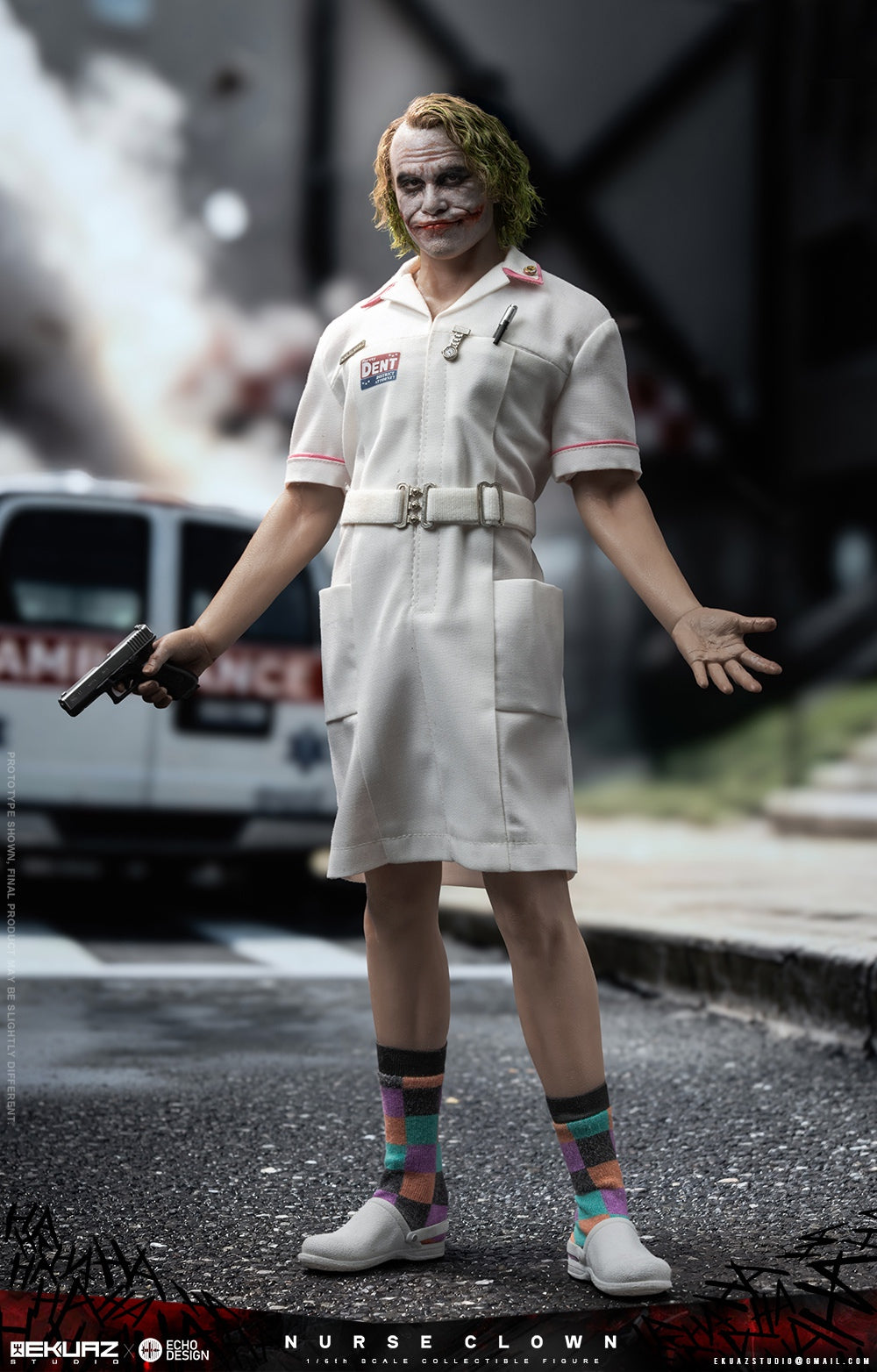 Presale EKUAZ STUDIO EKS014 1/6 Bat Man Nurse Clown The Joker Action Figure