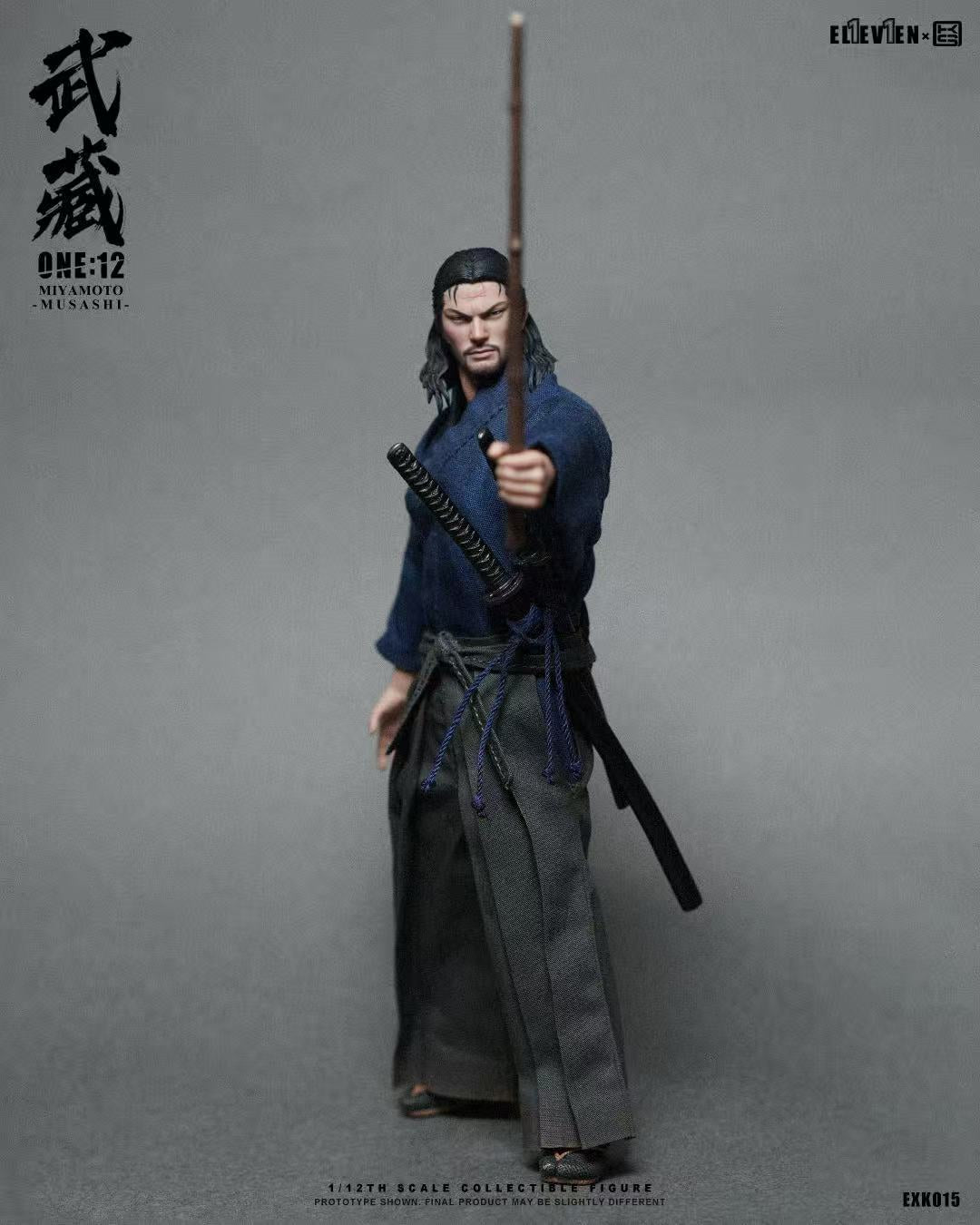 Presale ELEVEN EXK015 1/12 Miyamoto Musashi Collectible Action Figure Model Toy