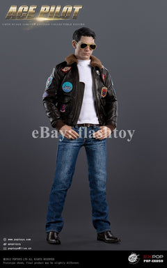 Presale POPTOYS EX059 1/6 ACE Pilot Mitchell The Gun Action Figure Jacket Ver.
