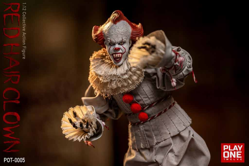 Play One twelve POT-0005 1/12 Red Hair Clown Pennywise Action Figure Model Toy