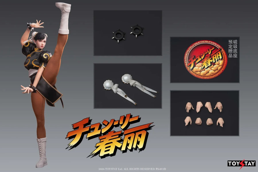 Presale TOYSTAY TS-011D 1/6 Kung Fu Girl Chun Li Female Action Figure Toy Black Ver.